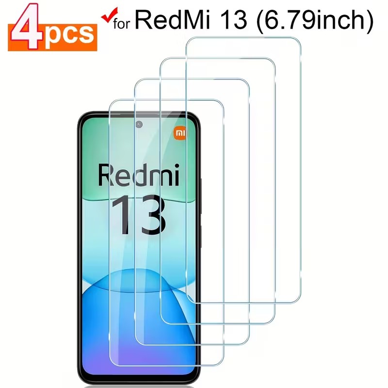 Xiaomi Redmi Note 13 - 4 stuks schermbeschermer gehard glas voor